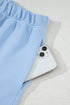 Ribbed Half Zip Ruffle Sleeve Coordinated Short Sets