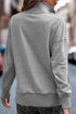 Ribbed Hem Snap Button Neckline Sweatshirt with Pocket