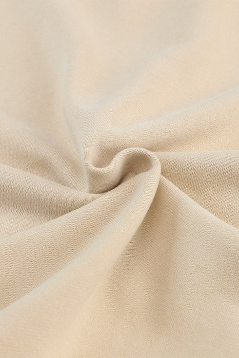 Ribbed Hem Snap Button Neckline Sweatshirt with Pocket