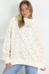 Ribbed High Neck Patchwork Floral Print Baggy Pullover Sweatshirt