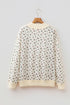 Ribbed High Neck Patchwork Floral Print Baggy Pullover Sweatshirt