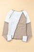 Ribbed Knit Asymmetrical Panel Long Sleeve Top