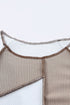 Ribbed Knit Asymmetrical Panel Long Sleeve Top