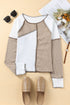 Ribbed Knit Asymmetrical Panel Long Sleeve Top