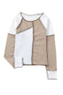 Ribbed Knit Asymmetrical Panel Long Sleeve Top