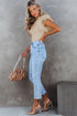 Ribbed Knit Bodice With Dotty Mesh Ruffle Sleeves Top