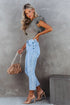 Ribbed Knit Bodice With Dotty Mesh Ruffle Sleeves Top