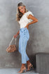 Ribbed Knit Bodice With Dotty Mesh Ruffle Sleeves Top