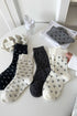 Ribbed Knit Bow Accent Crew Length Socks