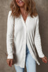 Ribbed Knit Button Front Collared Longline Cardigan
