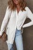 Ribbed Knit Button Front Collared Longline Cardigan