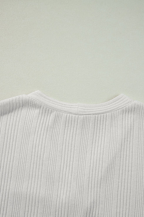 Ribbed Knit Button Front Collared Longline Cardigan