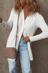 Ribbed Knit Button Front Collared Longline Cardigan