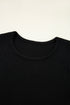 Ribbed Knit Cold Shoulder Long Sleeve Fitted Top