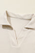 Ribbed Knit Collared Button Cuff Two Piece Lounge Set