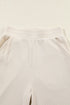 Ribbed Knit Collared Button Cuff Two Piece Lounge Set