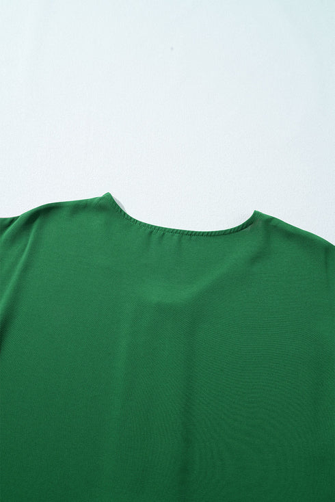 Ribbed Knit Collared Half Zip Short Sleeve Crop Top