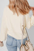 Ribbed Knit Collared Long Sleeve Relaxed Henley Top