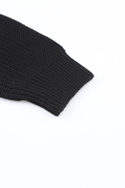 Ribbed Knit Collared V Neck Pullover Sweater