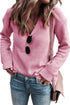 Ribbed Knit Collared V Neck Pullover Sweater