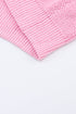 Ribbed Knit Collared V Neck Pullover Sweater
