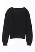 Ribbed Knit Collared V Neck Pullover Sweater