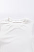 Ribbed Knit Contrast Houndstooth Puff Sleeve Top