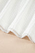 Ribbed Knit Contrast Trim Cap Sleeve Crew Neck Top
