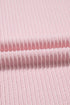 Ribbed Knit Contrast Trim Cap Sleeve Crew Neck Top
