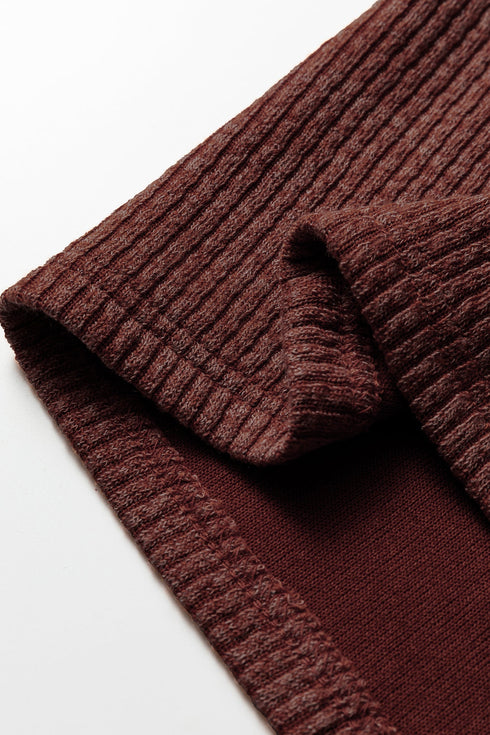 Ribbed Knit Corduroy Button Front Flap Pocket Shacket Jacket