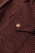 Ribbed Knit Corduroy Button Front Flap Pocket Shacket Jacket