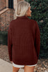 Ribbed Knit Corduroy Button Front Flap Pocket Shacket Jacket