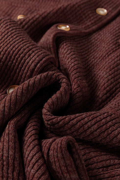 Ribbed Knit Corduroy Button Front Flap Pocket Shacket Jacket