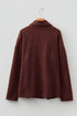 Ribbed Knit Corduroy Button Front Flap Pocket Shacket Jacket