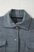 Ribbed Knit Corduroy Button Front Flap Pocket Shacket Jacket