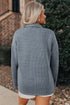 Ribbed Knit Corduroy Button Front Flap Pocket Shacket Jacket