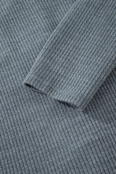 Ribbed Knit Corduroy Button Front Flap Pocket Shacket Jacket