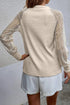 Ribbed Knit Crew Neck Sheer Sleeve Top