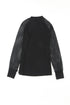 Ribbed Knit Crew Neck Sheer Sleeve Top