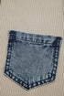 Ribbed Knit Denim Patchwork Polo Collar T Shirt Dress