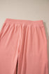 Ribbed Knit Drop Shoulder Wide Leg Lounge Pant Set