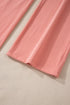 Ribbed Knit Drop Shoulder Wide Leg Lounge Pant Set