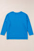 Ribbed Knit Exposed Seam V Neck Relaxed Fit Top