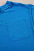 Ribbed Knit Exposed Seam V Neck Relaxed Fit Top
