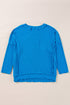 Ribbed Knit Exposed Seam V Neck Relaxed Fit Top