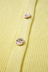 Ribbed Knit Frilled Trim Cardigan Short Sleeve Sweater