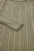 Ribbed Knit Half Button Placket Long Sleeve Slim Shirt