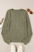 Ribbed Knit Half Button Placket Long Sleeve Slim Shirt