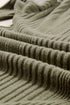 Ribbed Knit Half Button Placket Long Sleeve Slim Shirt