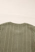 Ribbed Knit Half Button Placket Long Sleeve Slim Shirt